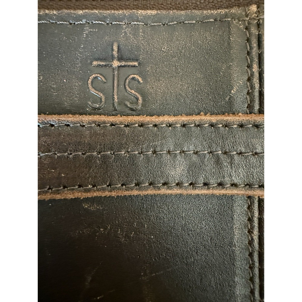 STS Ranchwear Distressed Brown Leather Wallet/Purse Crossbody Or Wristlet - Picture 3 of 14